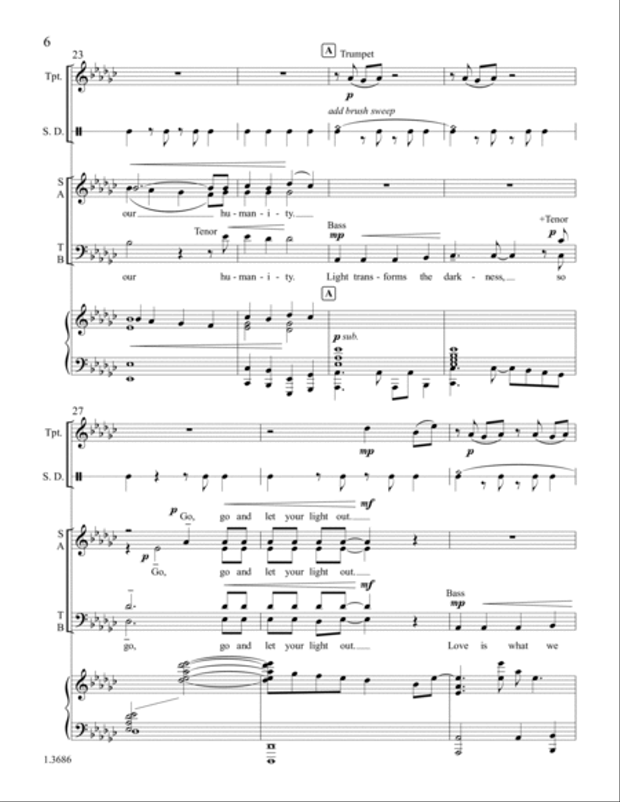 Light Transforms the Darkness 4-Part scores gallery preview page 6