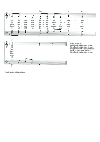 David's Song (accompaniment and lead sheet) image number null