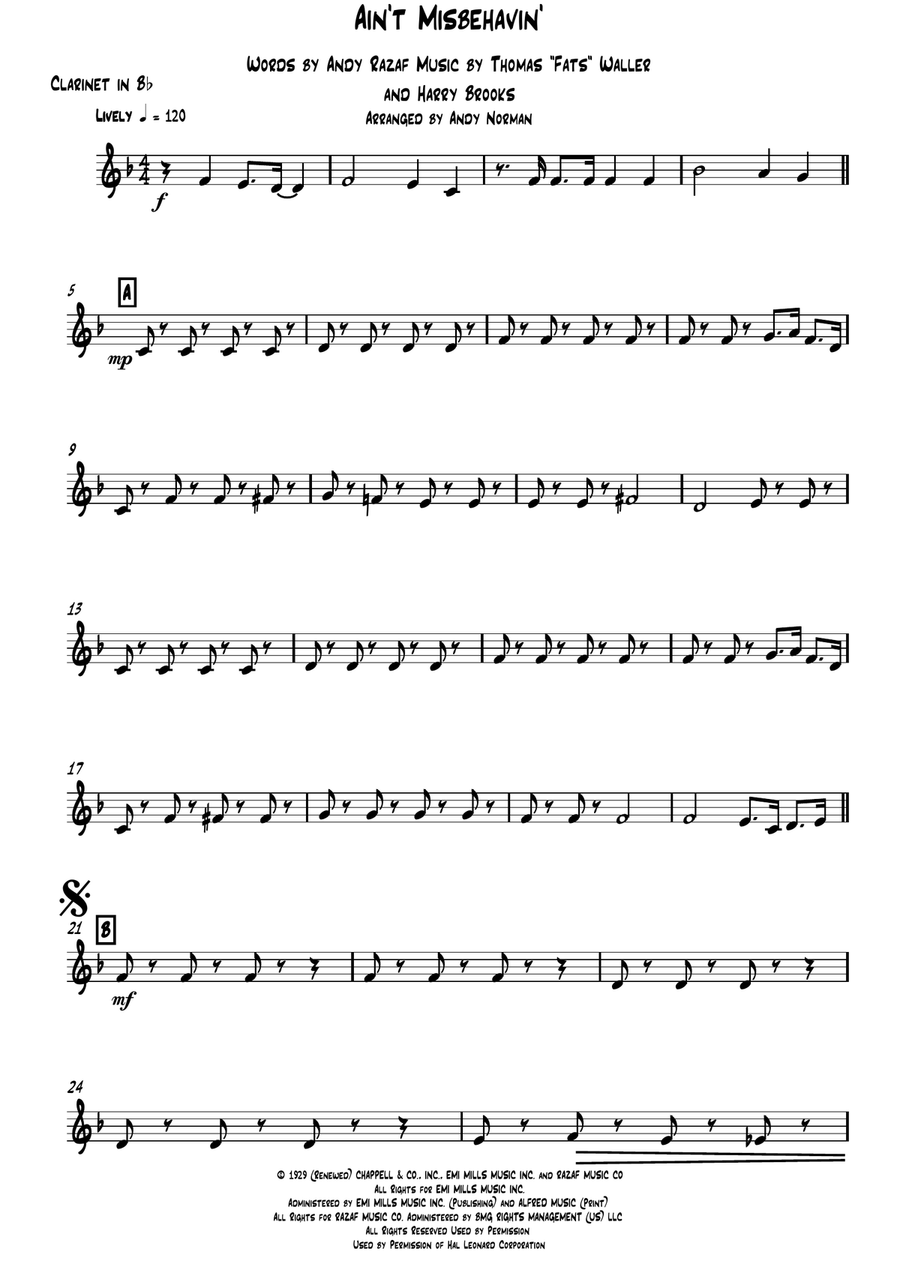 Ain't Misbehavin' Woodwind Quintet scores gallery preview page 5