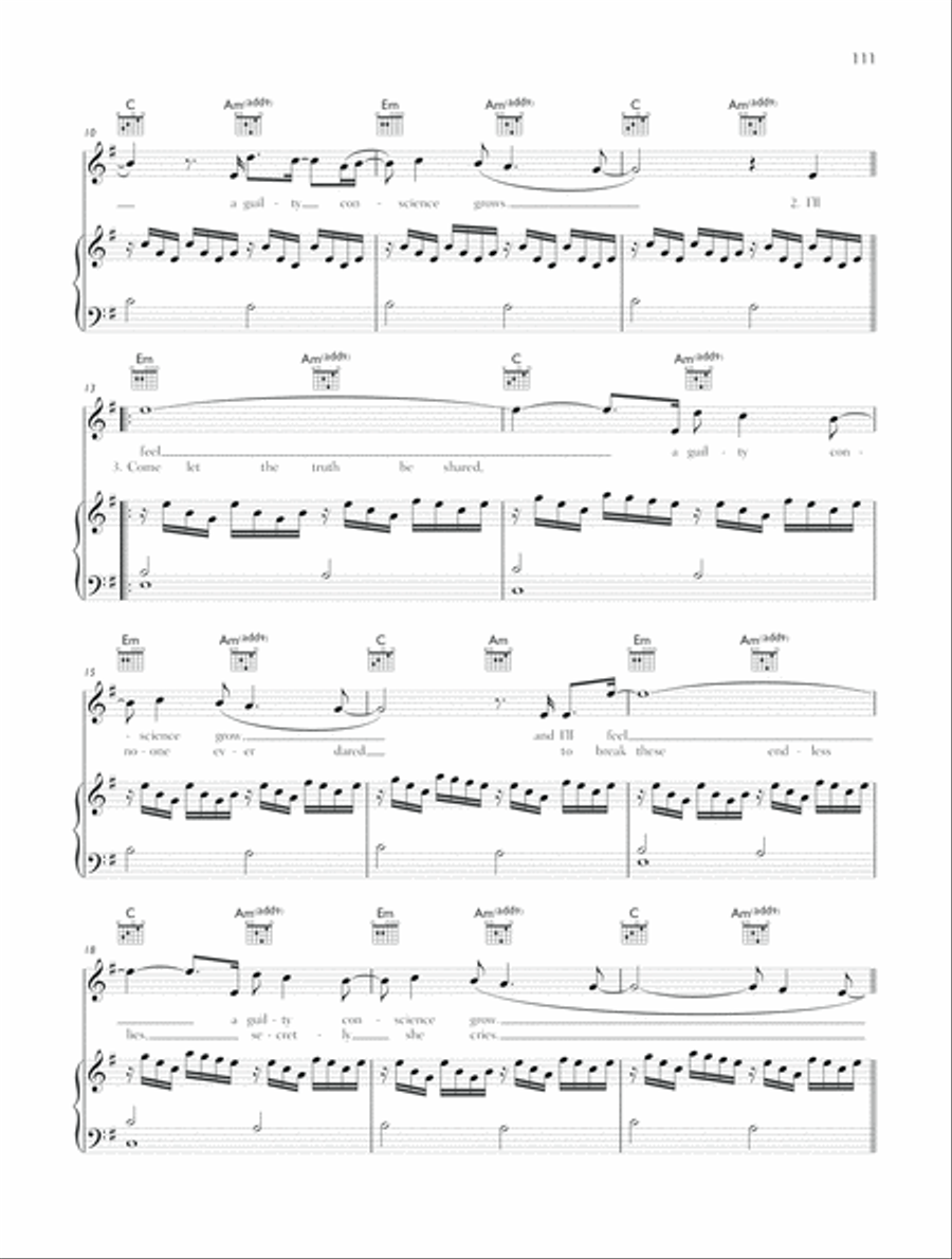 Sunburn Piano, Vocal, Guitar scores gallery preview page 2