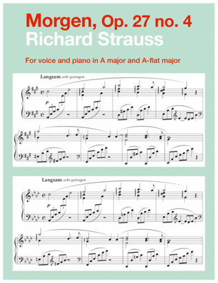 Morgen, Op. 27 no. 4 (in 2 high keys: A, A-flat major)