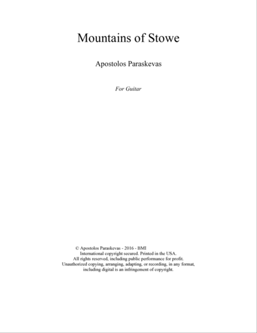 Mountains of Stowe Classical Guitar scores gallery preview page 2