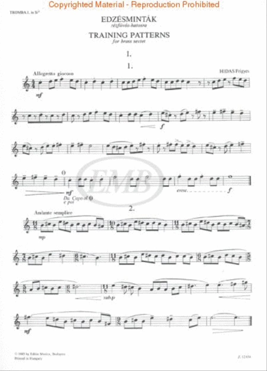 Training Patterns for Brass Sextet - Volume 1