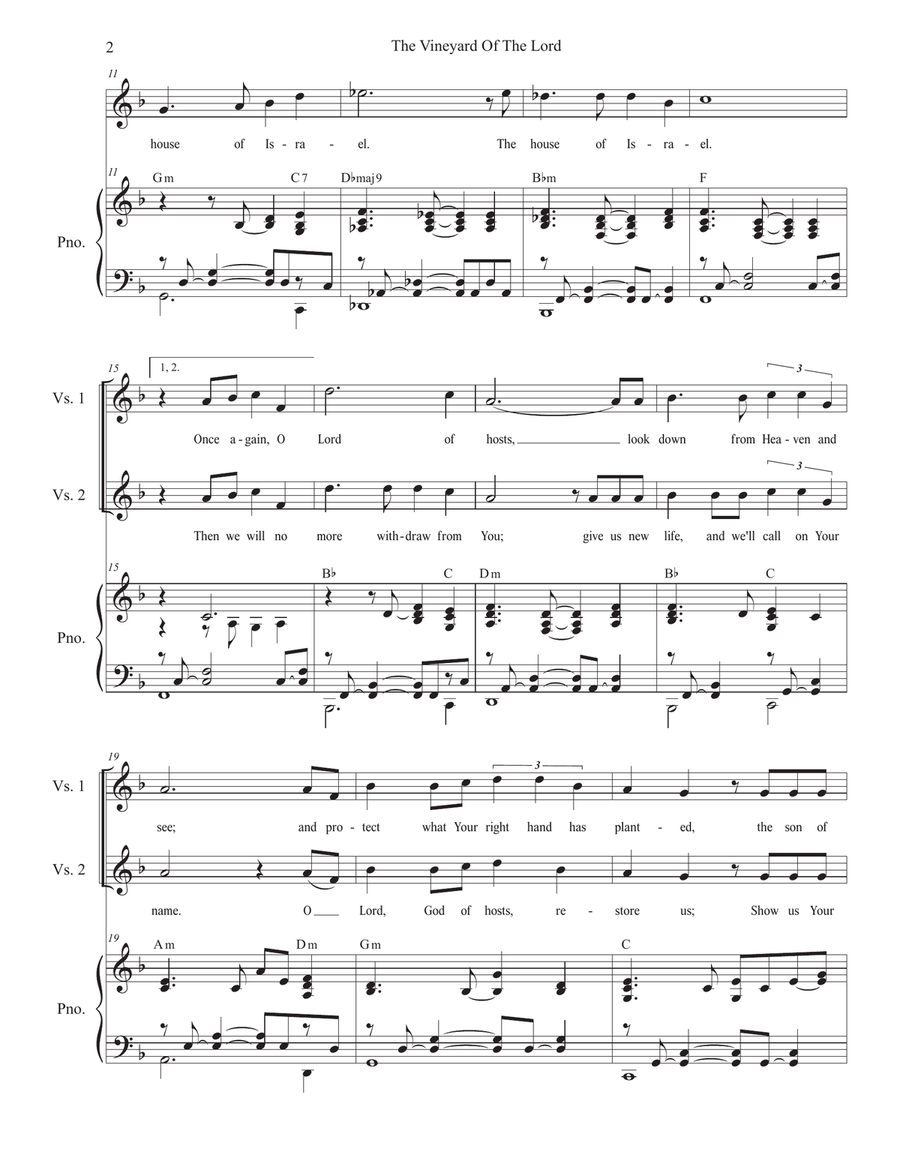 The Vineyard Of The Lord (Vocal solo) Piano, Vocal scores gallery preview page 2
