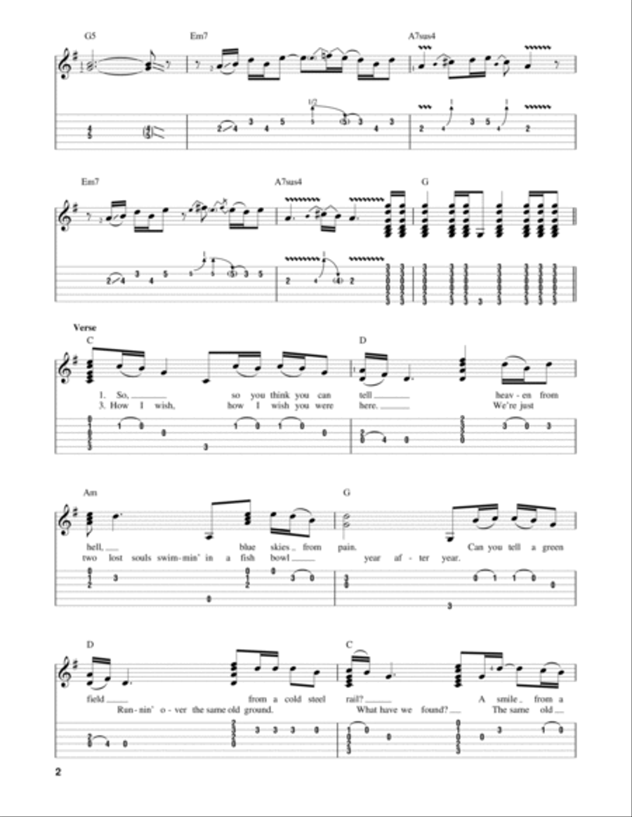 Wish You Were Here Acoustic Guitar scores gallery preview page 2