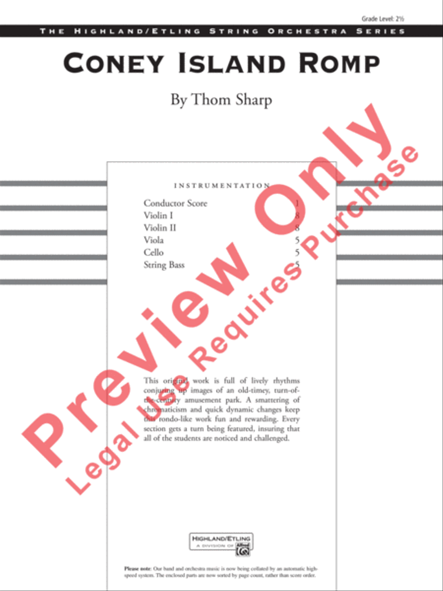 Coney Island Romp String Orchestra scores gallery preview page 2