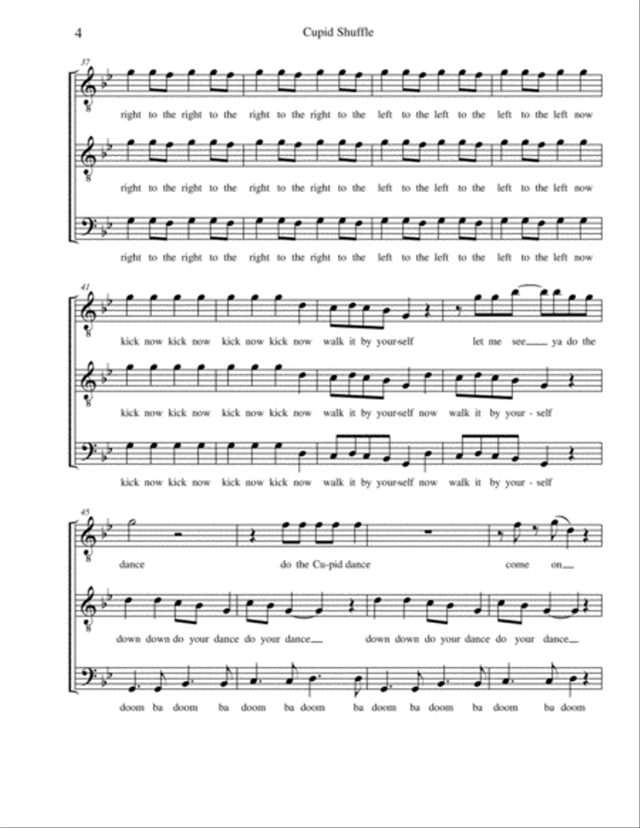 Cupid Shuffle TTBB scores gallery preview page 4