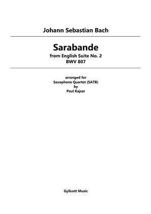 Sarabande from English Suite No. 2 (Saxophone Quartet)