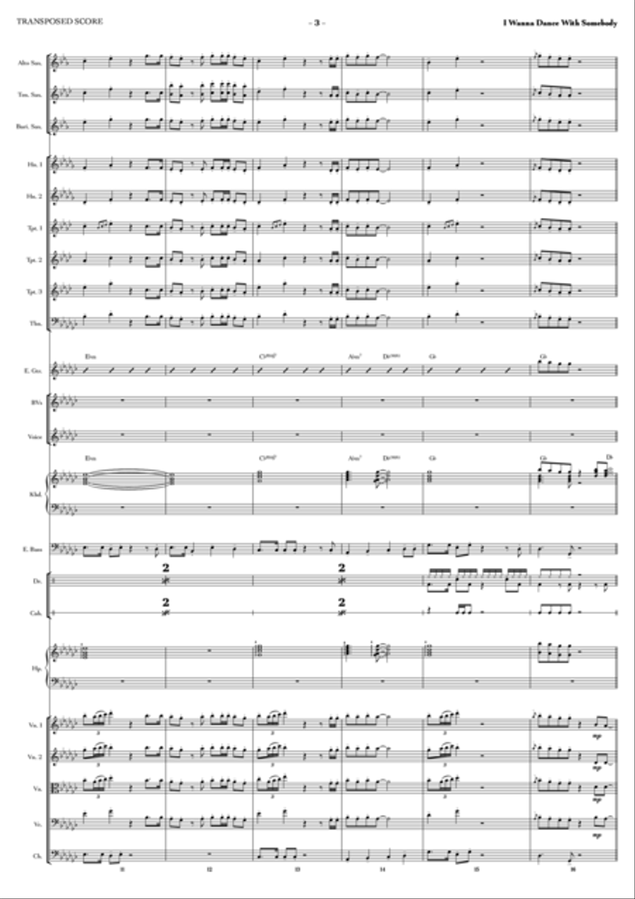 I Wanna Dance With Somebody Full Orchestra scores gallery preview page 3