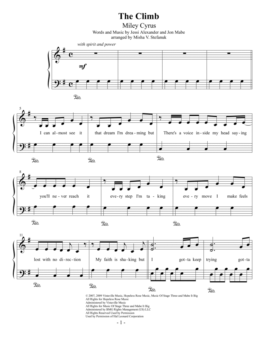 The Climb The Climb Voice scores gallery preview page 1