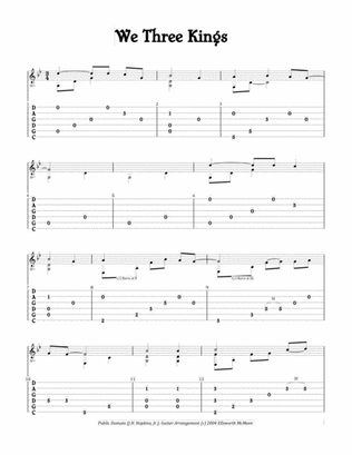 We Three Kings (For Fingerstyle Guitar Tuned CGDGAD)