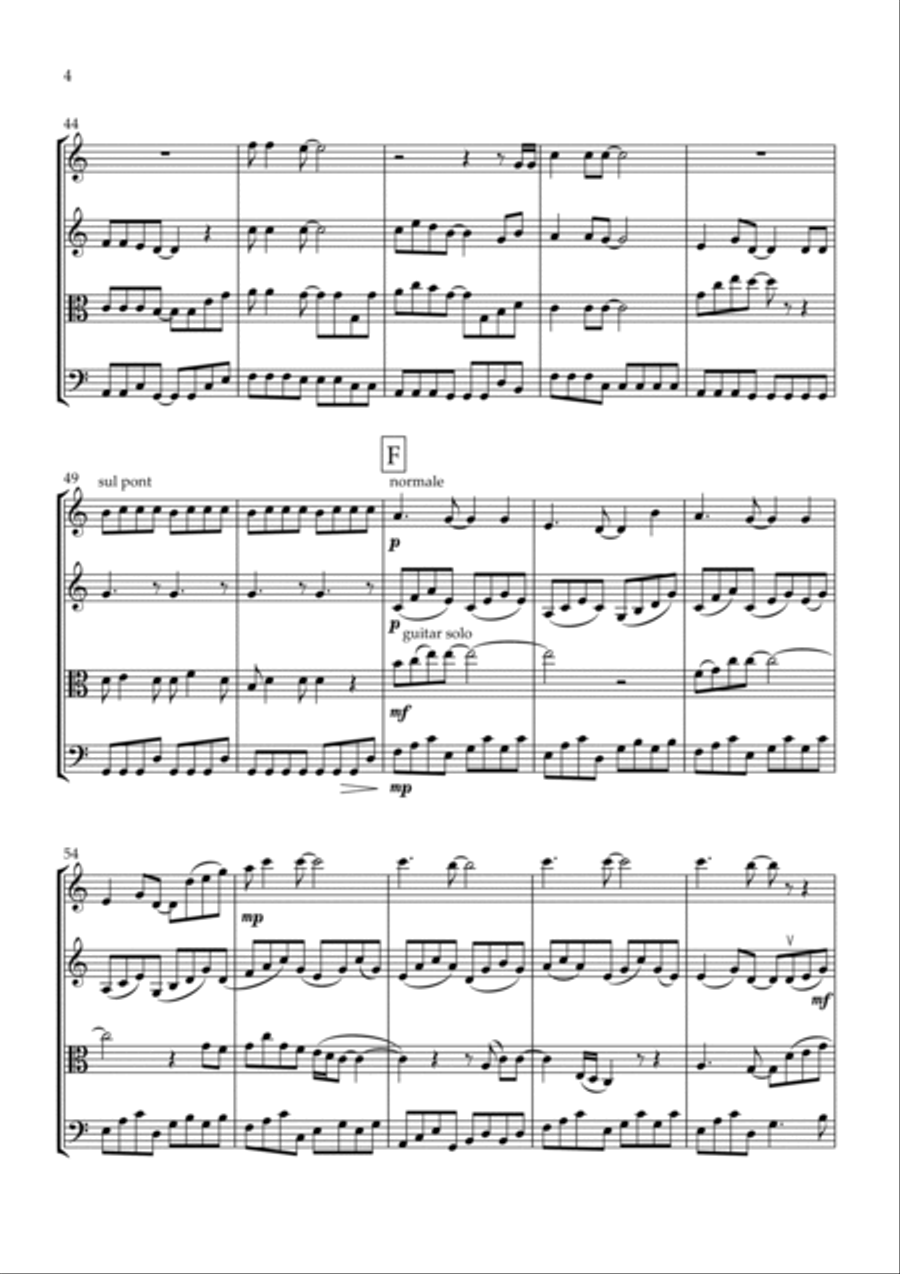 Learning To Fly String Quartet scores gallery preview page 4