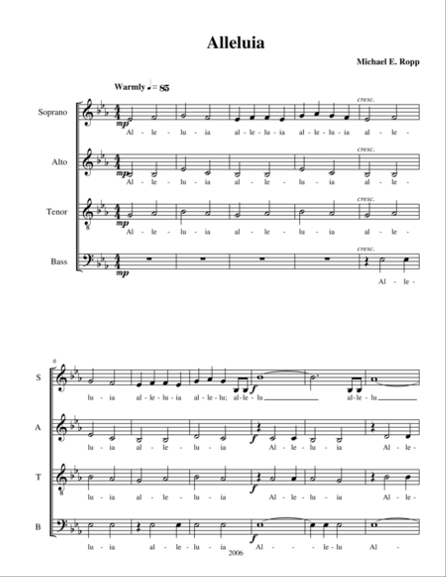 Alleluia 4-Part scores gallery preview page 1