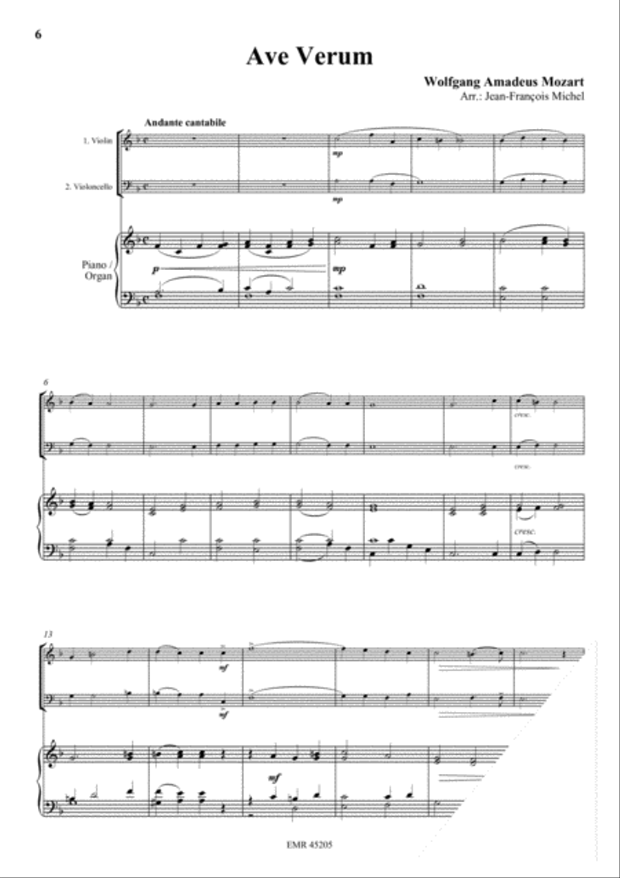 Trumpet Tune (Purcell) / Ave Verum (Mozart) / Hochzeitsmarsch (Mendelssohn) Cello scores gallery preview page 4