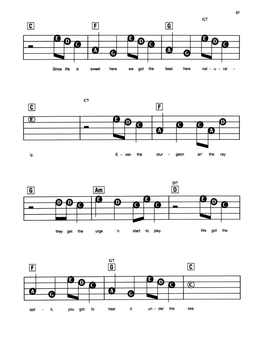 Under The Sea (from The Little Mermaid) Electronic Keyboard scores gallery preview page 4