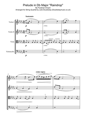 Book cover for Chopin: Raindrop Prelude for String Quartet - Score and Parts