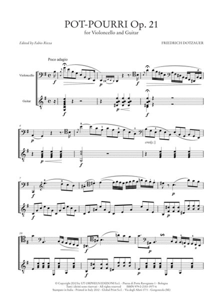 Pot-Pourri Op. 21 for Violoncello and Guitar