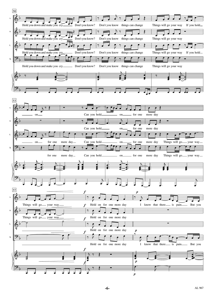 Hold On 4-Part scores gallery preview page 6