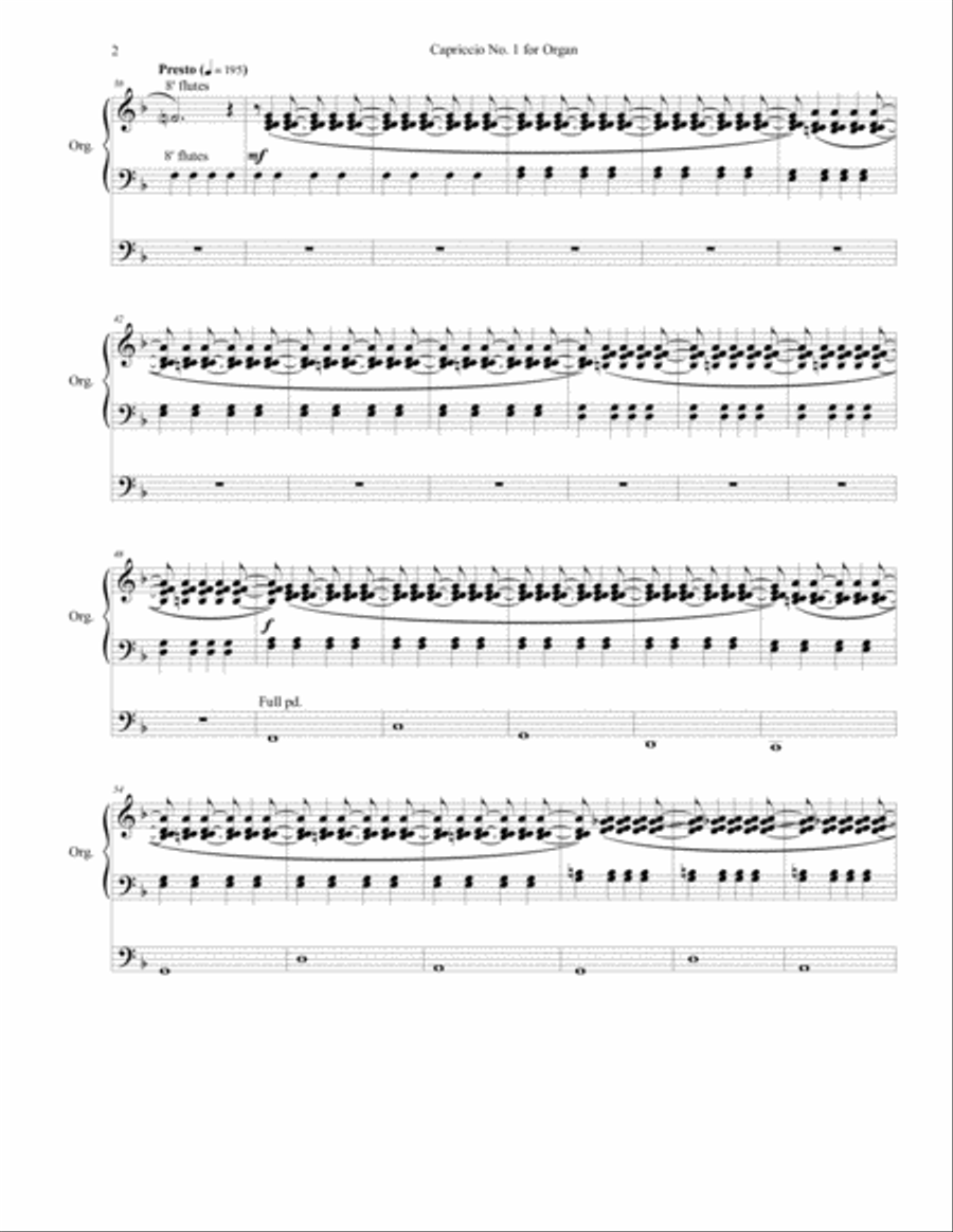 Capriccio No. 1 for Organ Organ Solo scores gallery preview page 2
