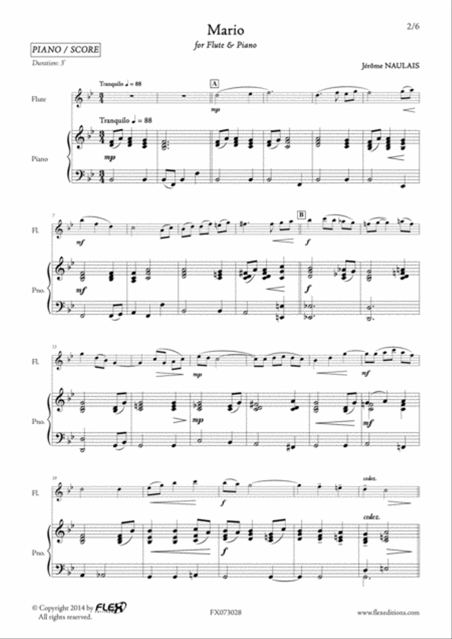 Mario Flute Solo scores gallery preview page 2