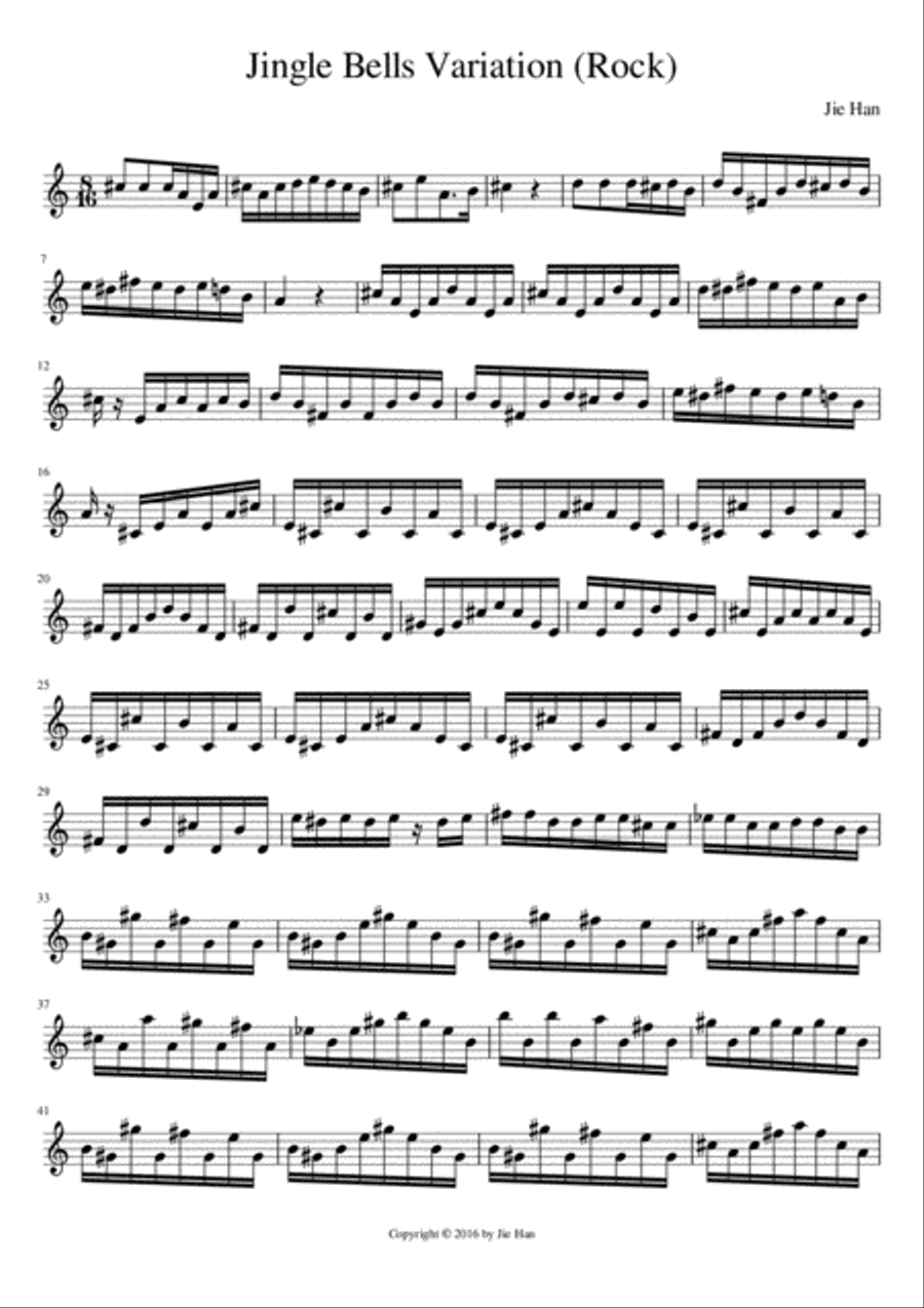 Jingle Bells - G Major (with note names) (arr. Valdir Maia) Sheet Music, Traditional