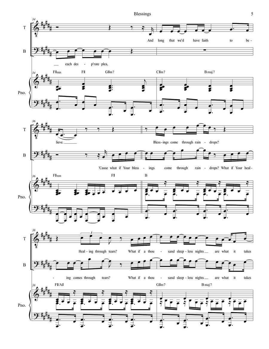 Blessings Blessings Tenor Voice scores gallery preview page 5
