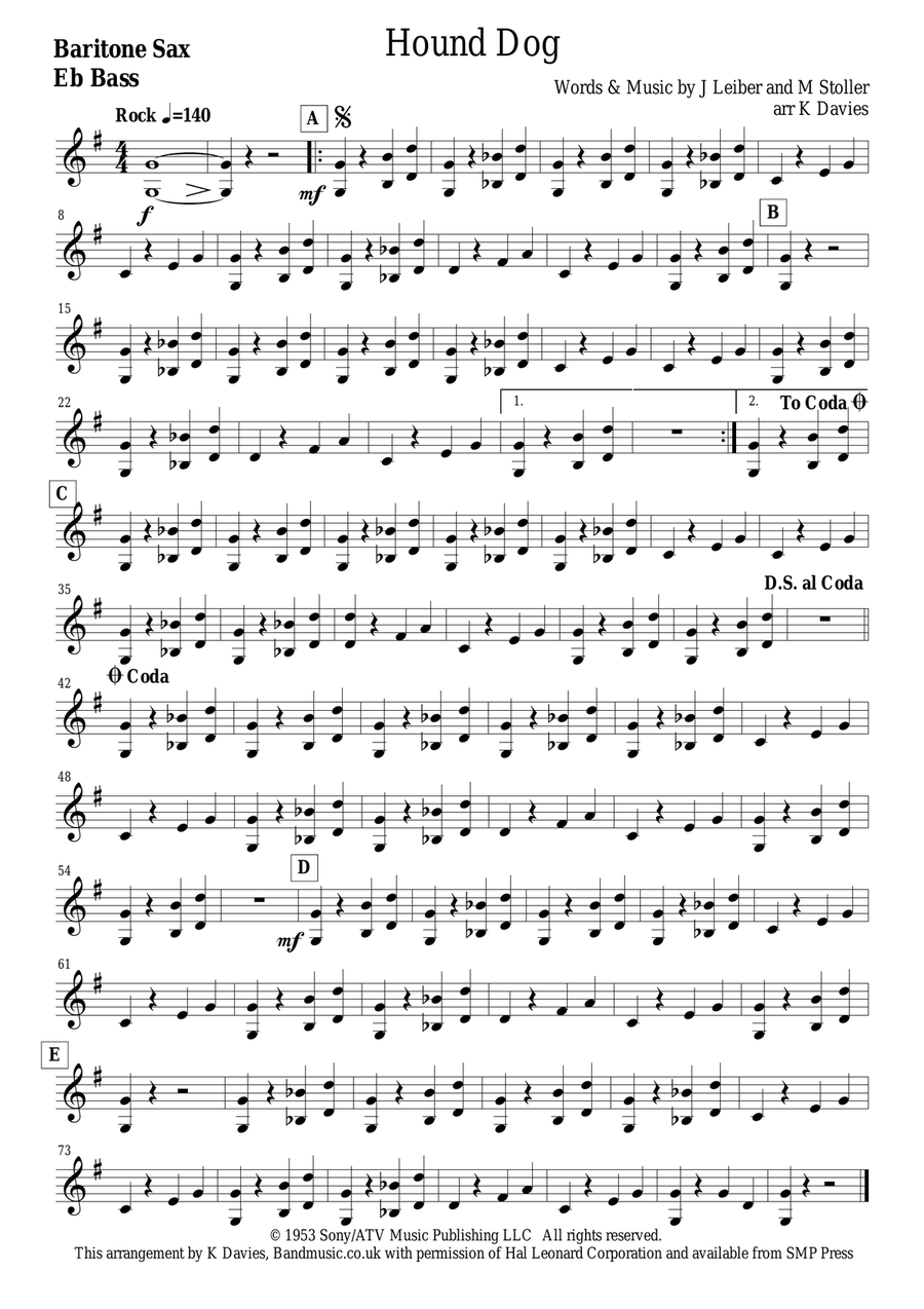 Hound Dog Small Ensemble scores gallery preview page 5