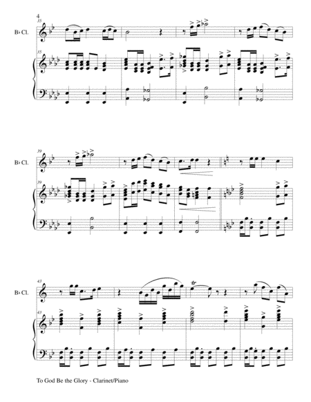 TO GOD BE THE GLORY (Duet – Bb Clarinet and Piano/Score and Parts) image number null