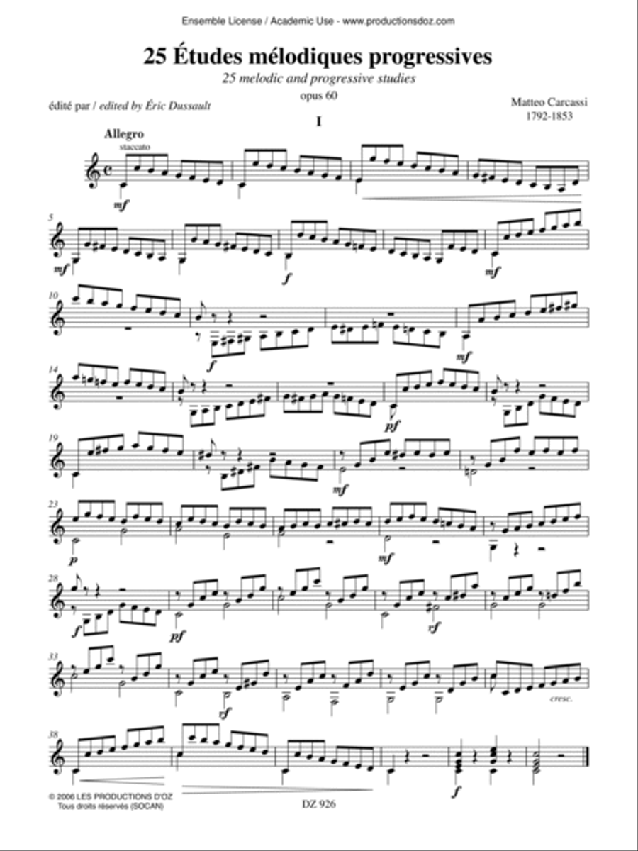 25 Études mélodiques progressives, op. 60 Classical Guitar scores gallery preview page 2