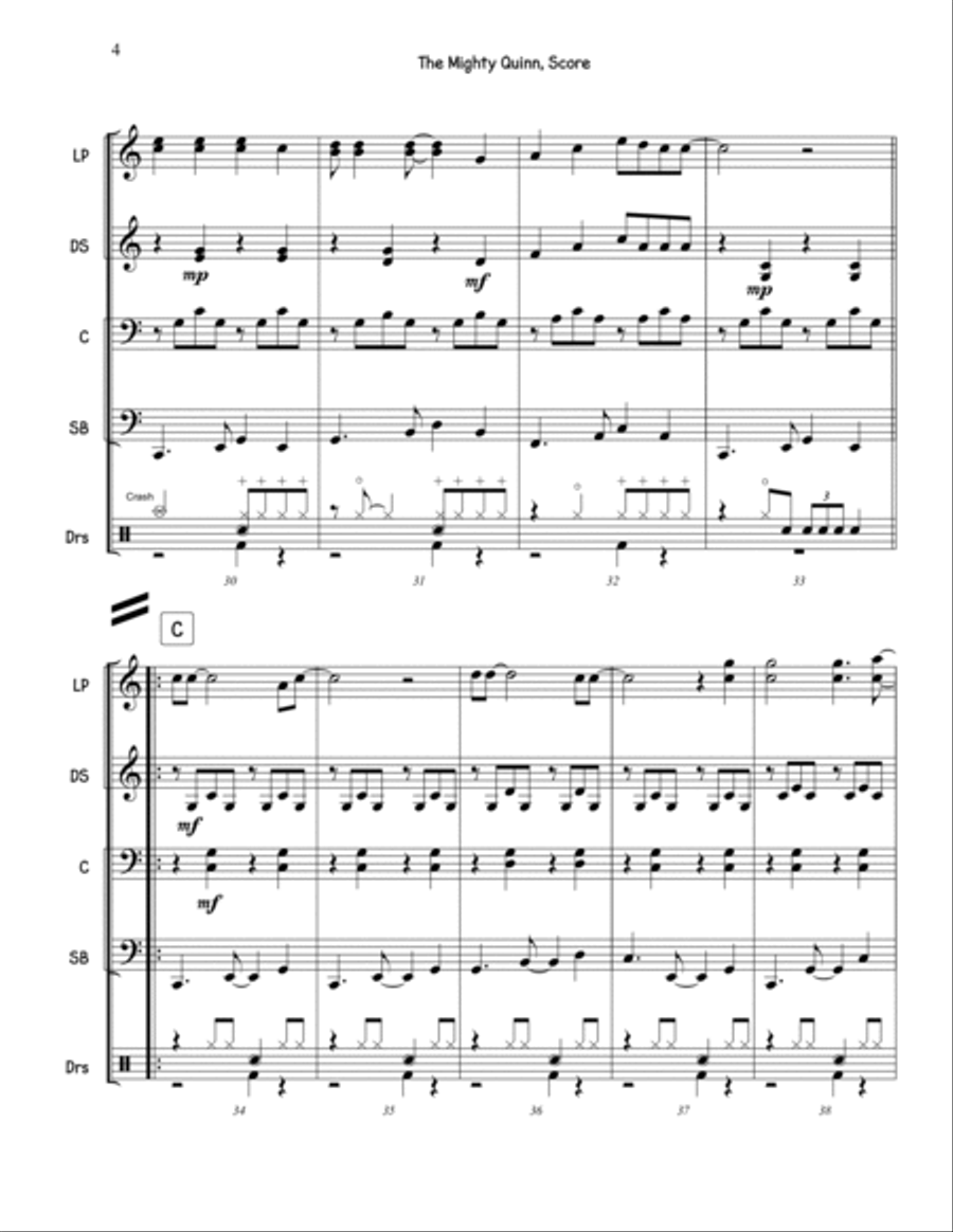 The Mighty Quinn Percussion Ensemble scores gallery preview page 6