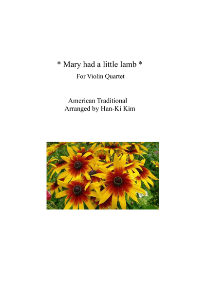 Mary had a Little Lamb (For Violin Quartet) image number null