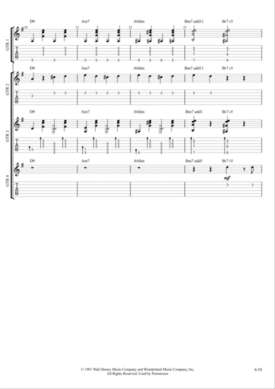 Be Our Guest Acoustic Guitar scores gallery preview page 6