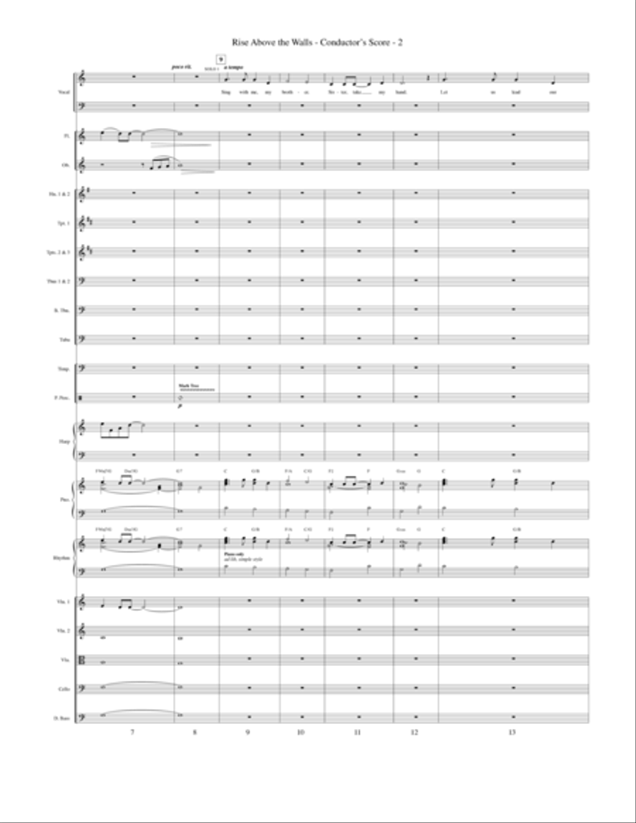 Rise Above The Walls - Full Score Choir scores gallery preview page 2