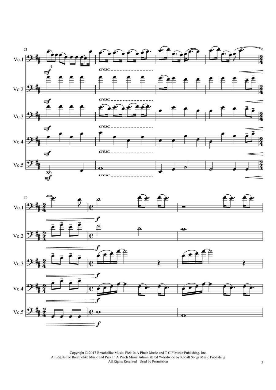 Never Enough Cello Solo scores gallery preview page 3