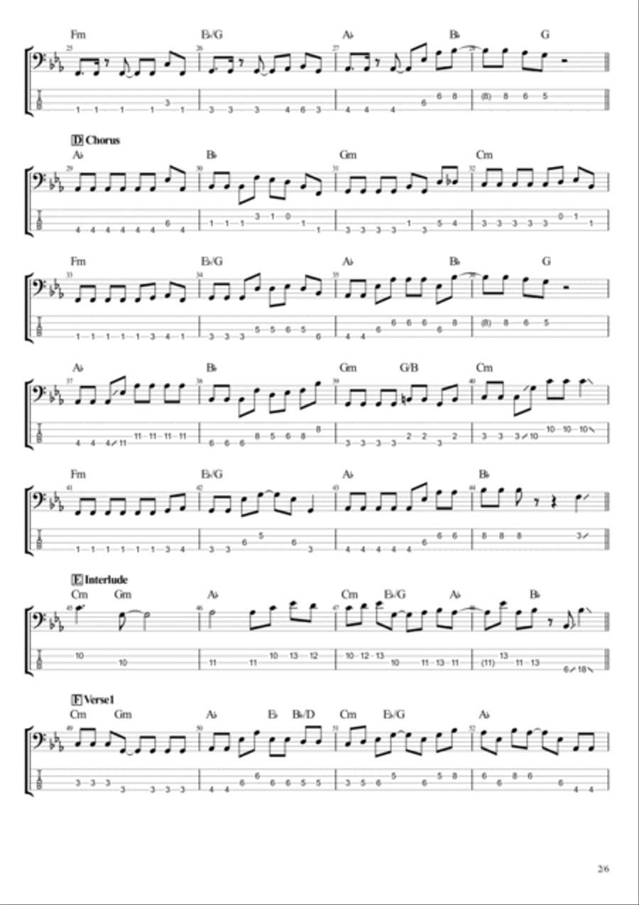 Summer Gravity Bass Guitar scores gallery preview page 2
