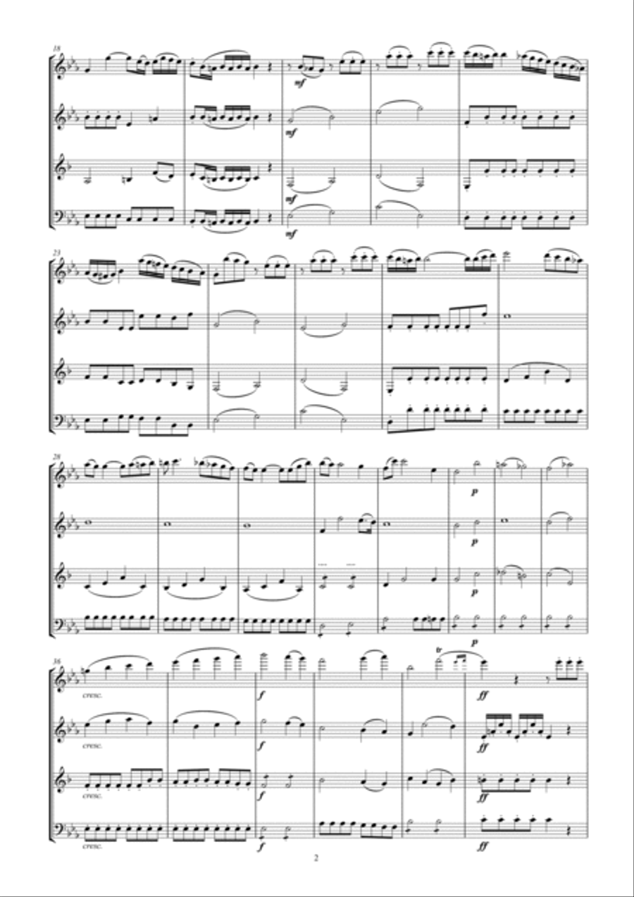 Haydn Quartet n C minor OP. 17 No. 4 arr. Woodwind Quartet Woodwind Quartet scores gallery preview page 2