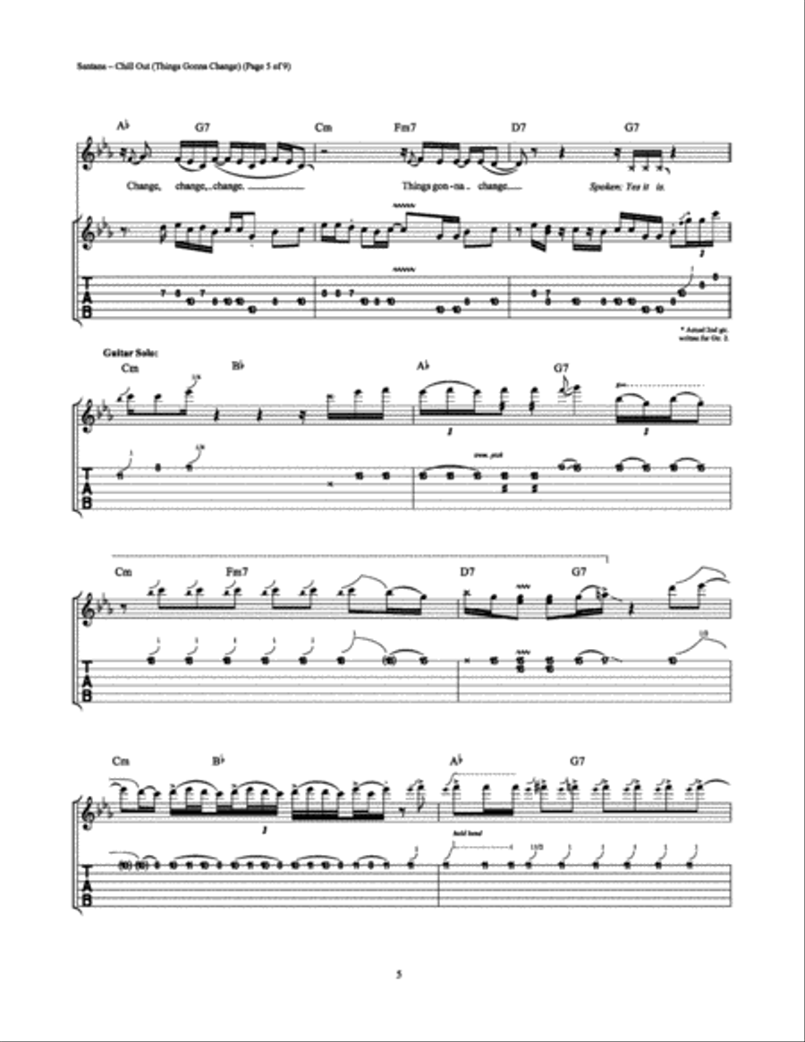 Chill Out (Things Gonna Change) Electric Guitar scores gallery preview page 5