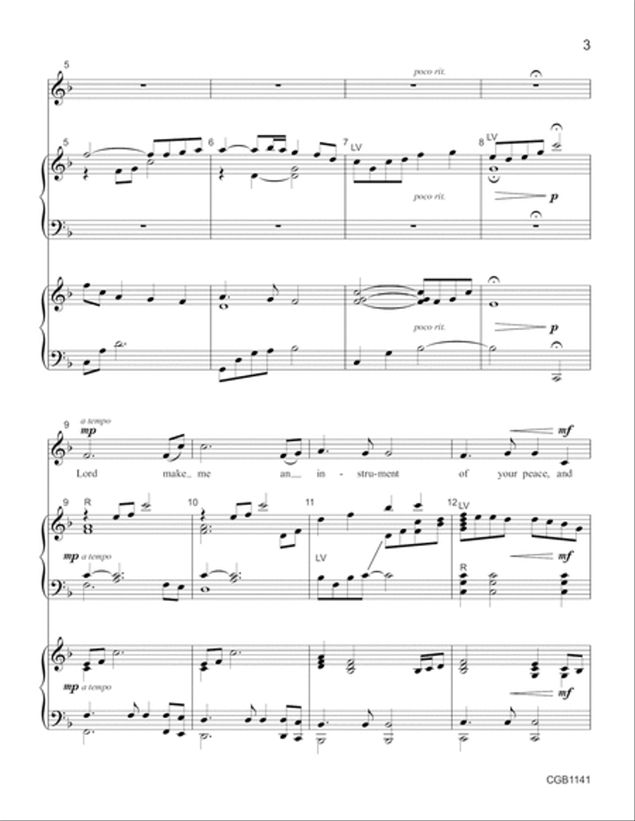 Prayer of St. Francis - Full Score Handbell Choir scores gallery preview page 3