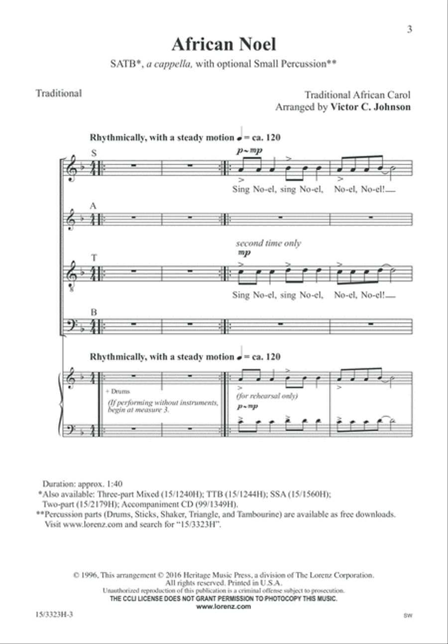 African Noel African Noel 4-Part scores gallery preview page 3