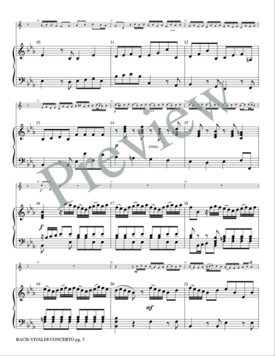 Bach-Vivaldi Concerto BWV 972 and RV230 Small Ensemble scores gallery preview page 4