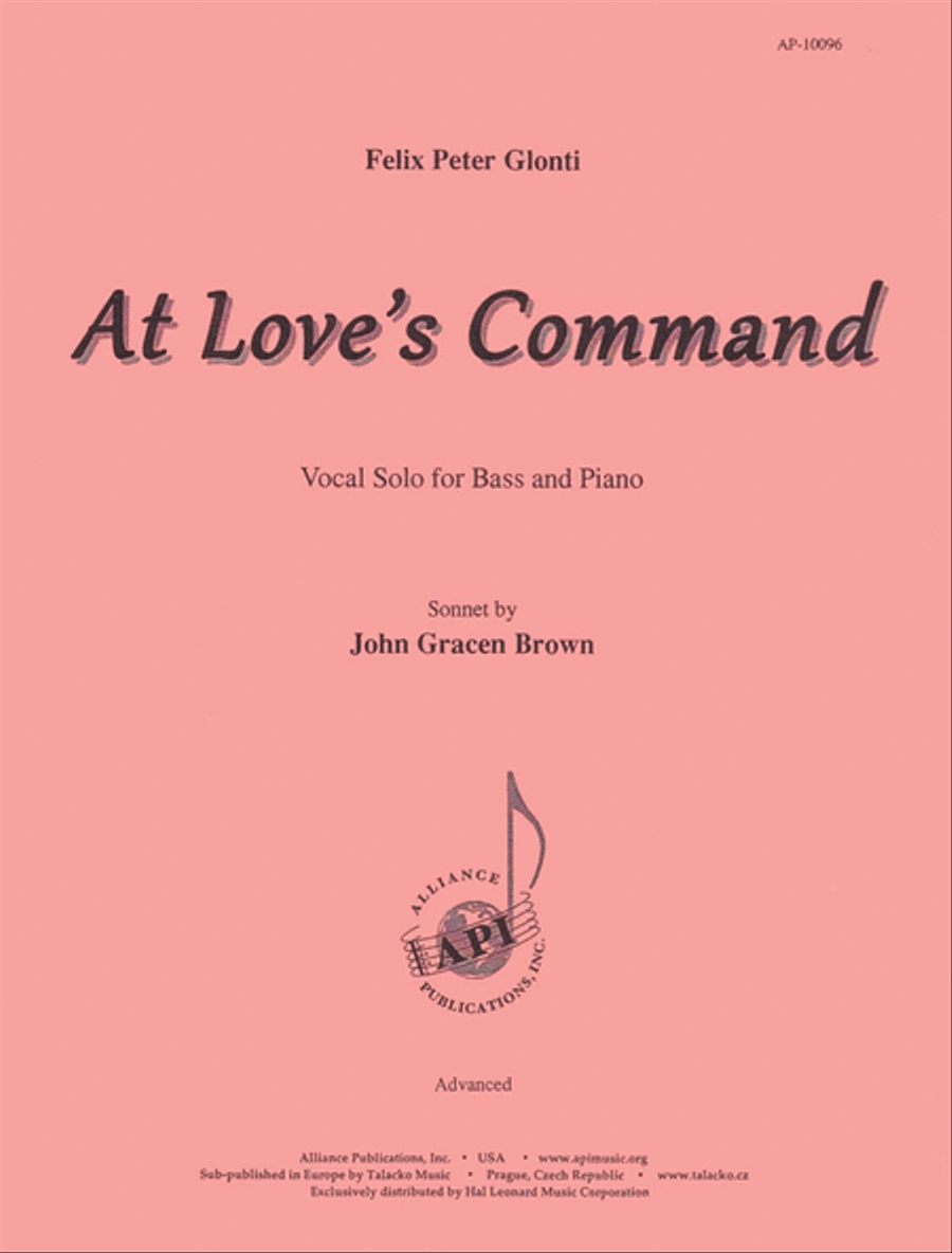At Love?s Command - Bass Voc-pno