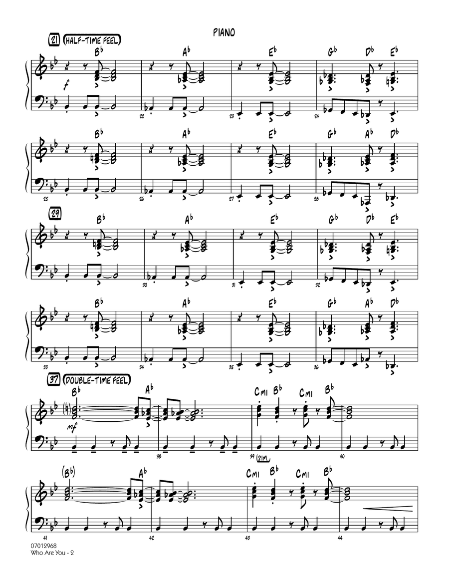 Who Are You - Piano Who Are You - Piano Jazz Ensemble scores gallery preview page 2