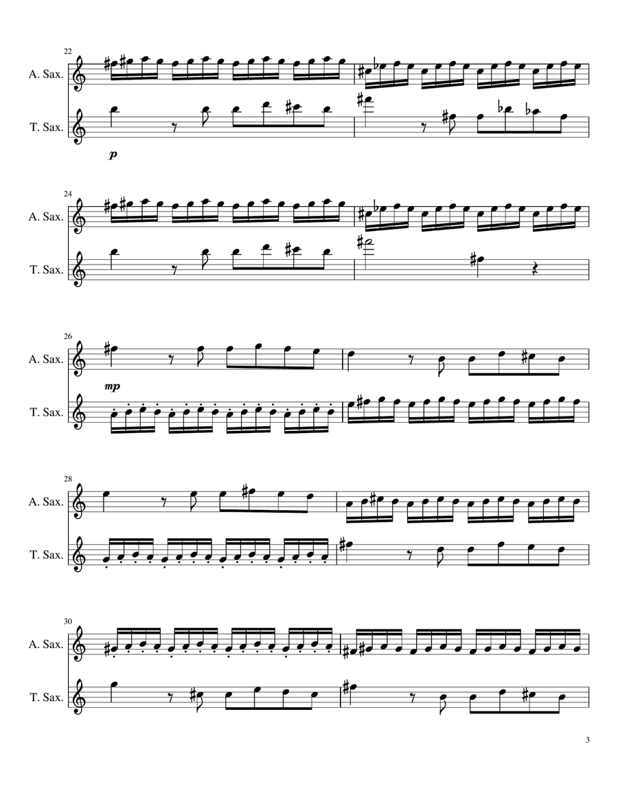 Caprice No. 24 for Saxophone Duet Woodwind Duet scores gallery preview page 3