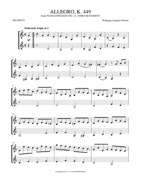 Allegro ma non troppo (from Piano Concerto No. 14, K. 449) image number null
