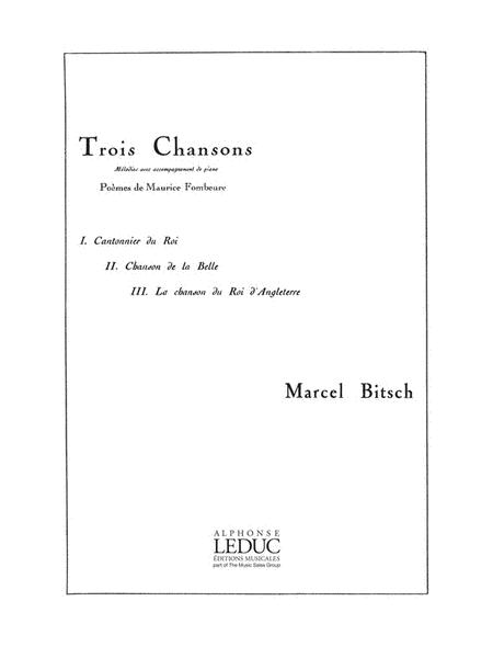 3 Chansons Sur Des Poemes De M.fombeure (bass) (voice & Piano)