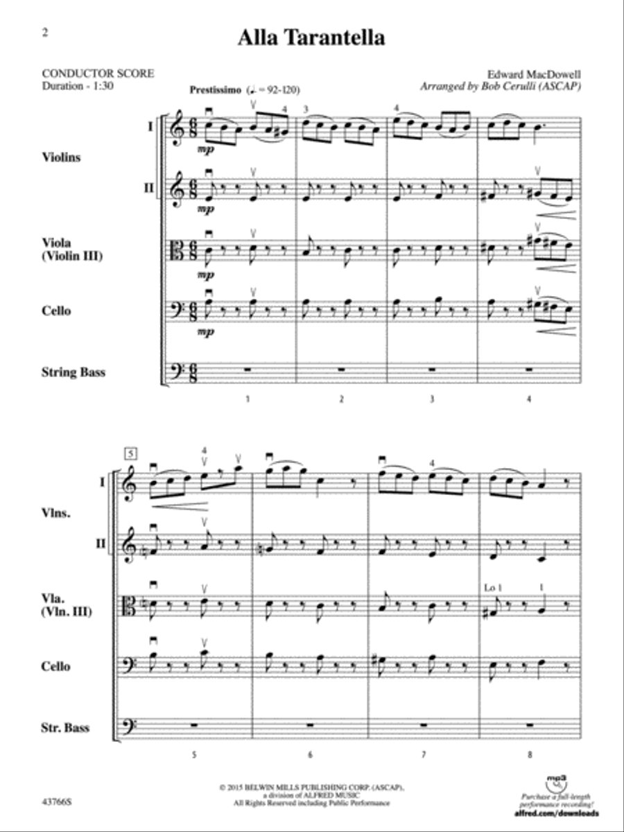 Alla Tarantella: Score String Orchestra scores gallery preview page 2