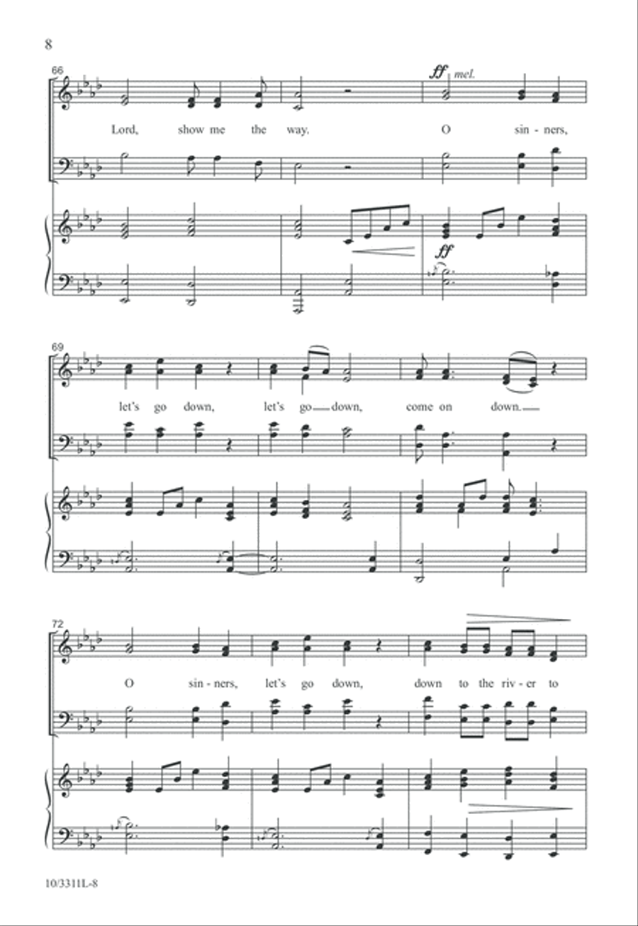 Down to the River to Pray 4-Part scores gallery preview page 8