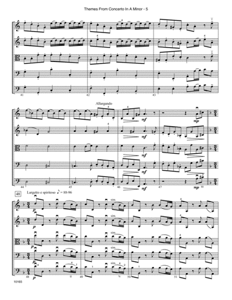 Themes From Concerto In A Minor (Op. 3, No. 8, RV 522) - Full Score