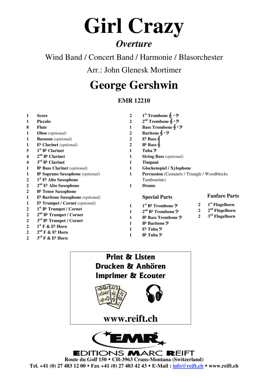 Girl Crazy Overture Concert Band scores gallery preview page 1