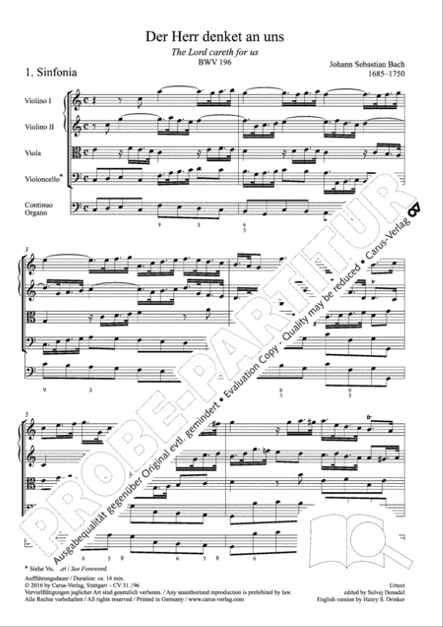 The Lord is mindful of us (Der Herr denket an uns) STB scores gallery preview page 7
